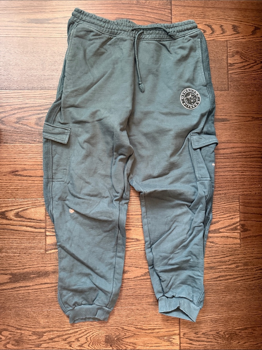 Men's Olive Green Gymshark Cargo Jogger Pants - Casual Comfort